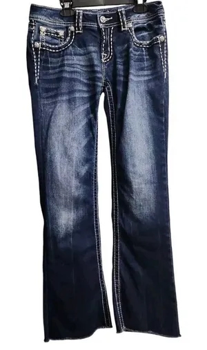 Miss Me Jeans Signature‎ Boot Cut Embellished Dark Wash Denim Jeans Size 28 thumbnail 1