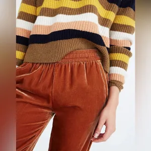 Madewell Track Pants‎ in Brown Velvet with Pockets thumbnail 6