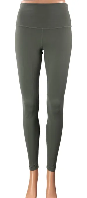 Lululemon Wunder Under Gray Green High Waisted Athletic Yoga Leggings Pants Sz 6 thumbnail 1