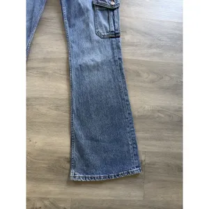 Aeropostale Jeans Womens 8R Blue Mid Rise Flare Cargo UtilityPockets Y2K Logo thumbnail 3