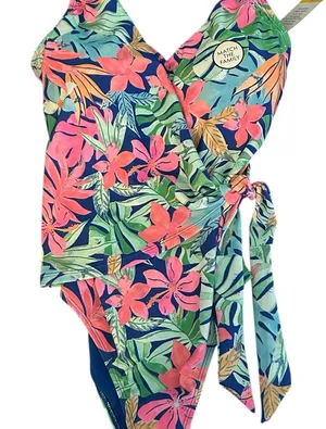 Members Mark Tropical Floral Onepiece Swimsuit Medium Beachy Pool Travel thumbnail 1