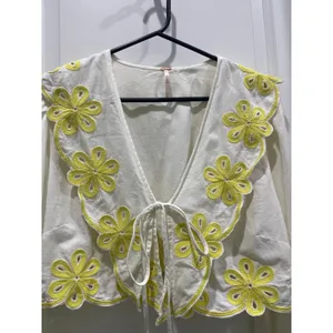 Free People Amina Boho Cropped Blouse Sz M thumbnail 3