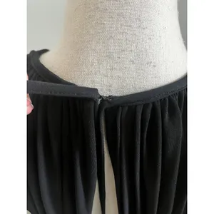 Black Beaded Waist Cocktail Dress 6 Halter Keyhole‎ LBD Elegant Glam Minimalist thumbnail 9