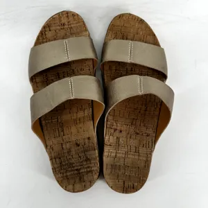 Kork Ease Tutsi Dual Band Slides Sandals Cork Italian Leather Metallic Gold 9 thumbnail 5