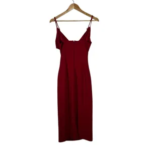 Lulus Crisscross Cutout Solid Midi Bodycon Dress Red Sexy Formal Size M thumbnail 3