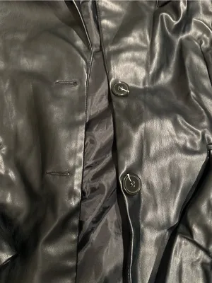 Love Tree Black Leather Blazer Jacket Size Medium 0605 thumbnail 2