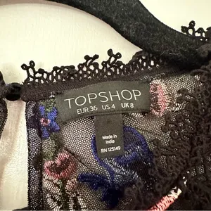 Topshop Floral Peacock Embroidered Crochet Top thumbnail 9