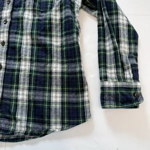 LL Bean Scotch Plaid Flannel Cotton Button Up Shirt Slightly Fitted SMALL PETITE thumbnail 4