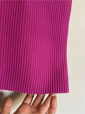 Sincerely Jules Pink Purple One Shoulder Asymmetrical Ribbed Cropped Top Sz L thumbnail 2