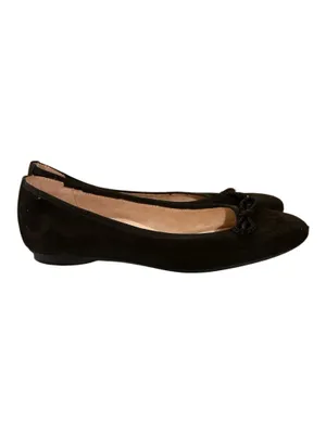 Paul Green Austria Black Suede Ballet Flats Bow Accent UK 7 US 9.5 thumbnail 3