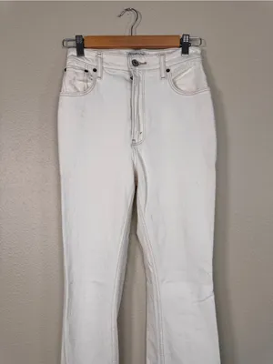 Abercrombie & Fitch Cream 70s Vintage Flare Jeans Womens 24 Ultra High Rise Fall thumbnail 10