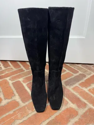 Steve Madden Dantelle Boots Size 6 Black Suede Knee‑High Square Toe fall winter thumbnail 2