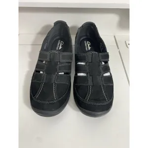 Women’s Clarks Haley Stork Black Comfort Flats Size 9 N Barely Worn thumbnail 2