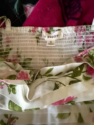 Blu Pepper white dress with pink floral print thumbnail 4