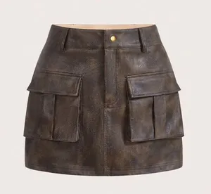 SheIn Leather Cargo Skirt thumbnail 1