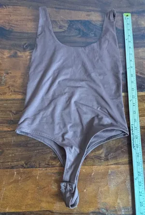 REORIA Womens Brown‎ Scoop Neck Sleeveless Snap Crotch Thong Bodysuit Size M thumbnail 1