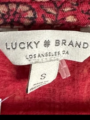 Lucky Brand Red Floral Print Boho Sleeveless Blouse Top thumbnail 3