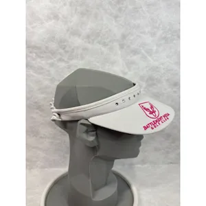 Town Talk Battlement Mesa Golf Club Visor White Rhinestone Pink Logo USA Made thumbnail 2