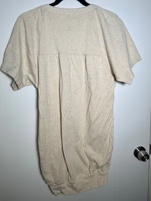 Stussy Cream Flecked Fleece Short Sleeve Sweatshirt Dress XS thumbnail 7