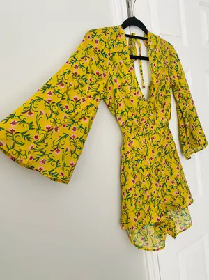 The Magnolia Floral Romper, Size XXS thumbnail 7
