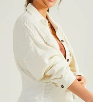 NEW Altar’d State White Jacket Size Medium Oversized Fit Easily fits as XL NWT thumbnail 3