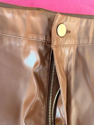 Shein | Brown Mocha Pleather Mini Skirt | XL thumbnail 4