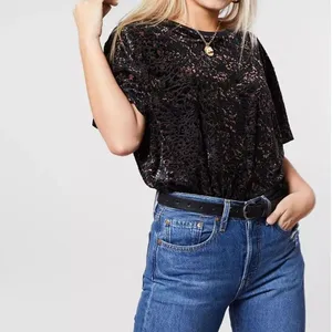 We the Free - Free People | Black & Brown Oversized Teddy Boxy Top | XS thumbnail 2