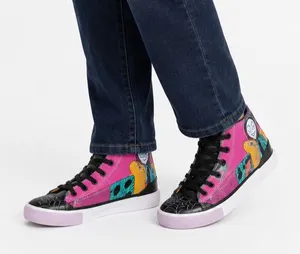 Disney Womens Sneakers Size 8 Black Purple Nightmare Before Christmas High Top thumbnail 1