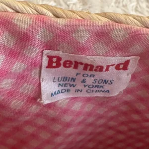 Vintage Straw Cottagecore Handle Purse Basket Bag Pink Gingham Floral thumbnail 4