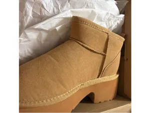 NEW Genuine Suede Boots Platform Mini Snow Boots Ankle Booties 5.5 thumbnail 7