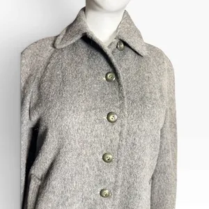 Vintage Soda-Set Fashions Gray Wool Overcoat Union Made Mid Century Coat Wool thumbnail 2