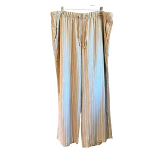 Gap‎ XL Oversized White Striped Linen Rayon Blend Wide Leg Pull On Pants thumbnail 2
