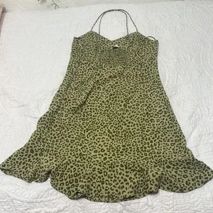 Zara Green Cheetah Print Dress thumbnail 3