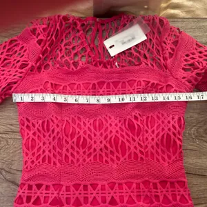 Anthropologie Endless Rose LONG SLEEVE CROCHET MINI‎ DRESS size large NWT thumbnail 6
