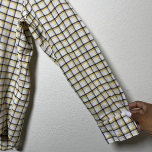 Frank‎ & Eileen Women Eileen Button Front Shirt Small Yellow Gingham Plaid Relax thumbnail 5