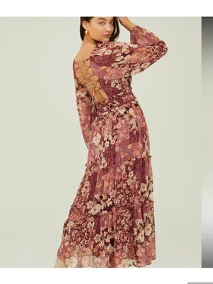 Rare Altar'd State Billy Patchwork Maxi Dress Floral $148 spring summer party thumbnail 2