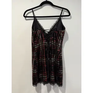 Victorias Secret Plaid Sequin Dress Small Sexy Lace Up Back Party Dark Romantic thumbnail 2