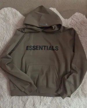 Essentials Fear of God Khaki Hoodie thumbnail 1