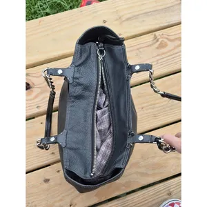 Coach Madison Tribeca East West Black Pebbled Leather Chain Purse Shoulder Bag thumbnail 8