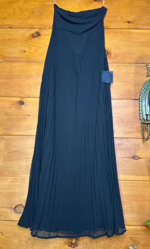 NWT Lulus Celebratory Aesthetic Black Pleated Strapless Maxi Dress Bridesmaid XL thumbnail 1