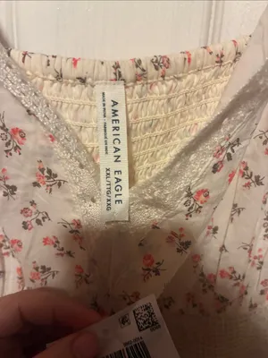 American eagle Floral Lace Trim Handkerchief Hem midi Sundress XXl thumbnail 7