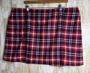 J.Crew Womens Red‎ Plaid Wool Blend Mini Skirt Size 24 BV139 HO23 thumbnail 1
