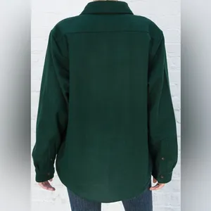 Brandy Melville Forest Green Quilted Shacket Jacket OS Oversized Button Front thumbnail 2