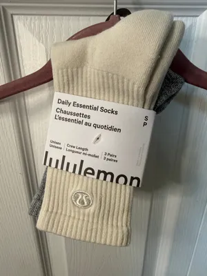 lululemon athletica Daily Essential Crew Socks - Cream, Green & Gray (3 Pack) thumbnail 1