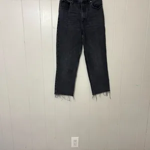 Abercrombie & Fitch The 90’s Straight Ultra High Rise Black Jeans Size 4 Raw Hem thumbnail 3