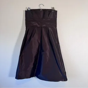 Ann Taylor Brown Strapless Gown Mini Dress Womens 4 Formal Bridesmaid Cocktail thumbnail 6