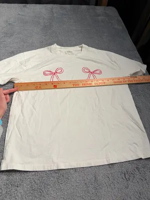 Bohme White Tee with red bows graphic XS thumbnail 11