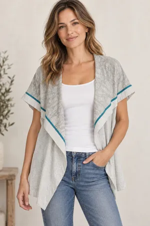 Lululemon Savasana Wrap sweatshirt jacket Large grey pencil sketch thumbnail 1