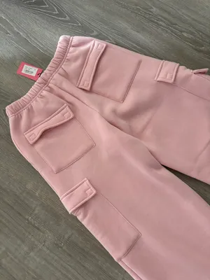 Edikted NWT Baby Pink Wide Leg Cargo Sweatpants (S) thumbnail 10