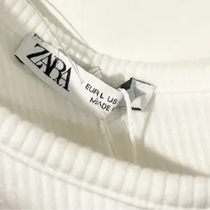 Zara Size‎ Large White Tank Spaghetti Strap Ribbed Tank Top Asymmetrical NEW thumbnail 2